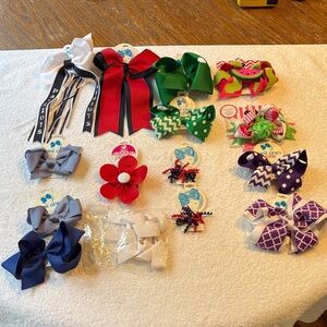 Wee Ones Assorted Hair Bows - Red, Green, Blue, Purple, White